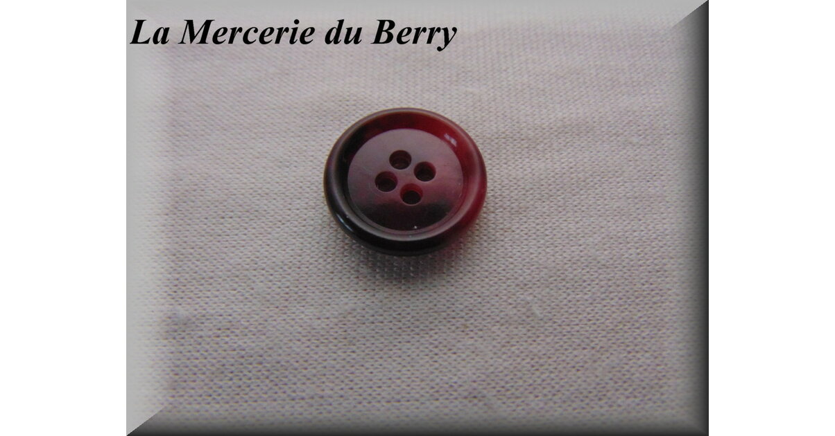 Bouton Ancien En Résine Bordeaux - Diamètre 3.6 Cm (73) - Mercerie Vintage, Occasion